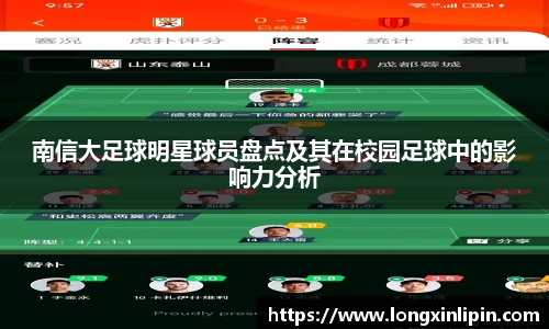 南信大足球明星球员盘点及其在校园足球中的影响力分析